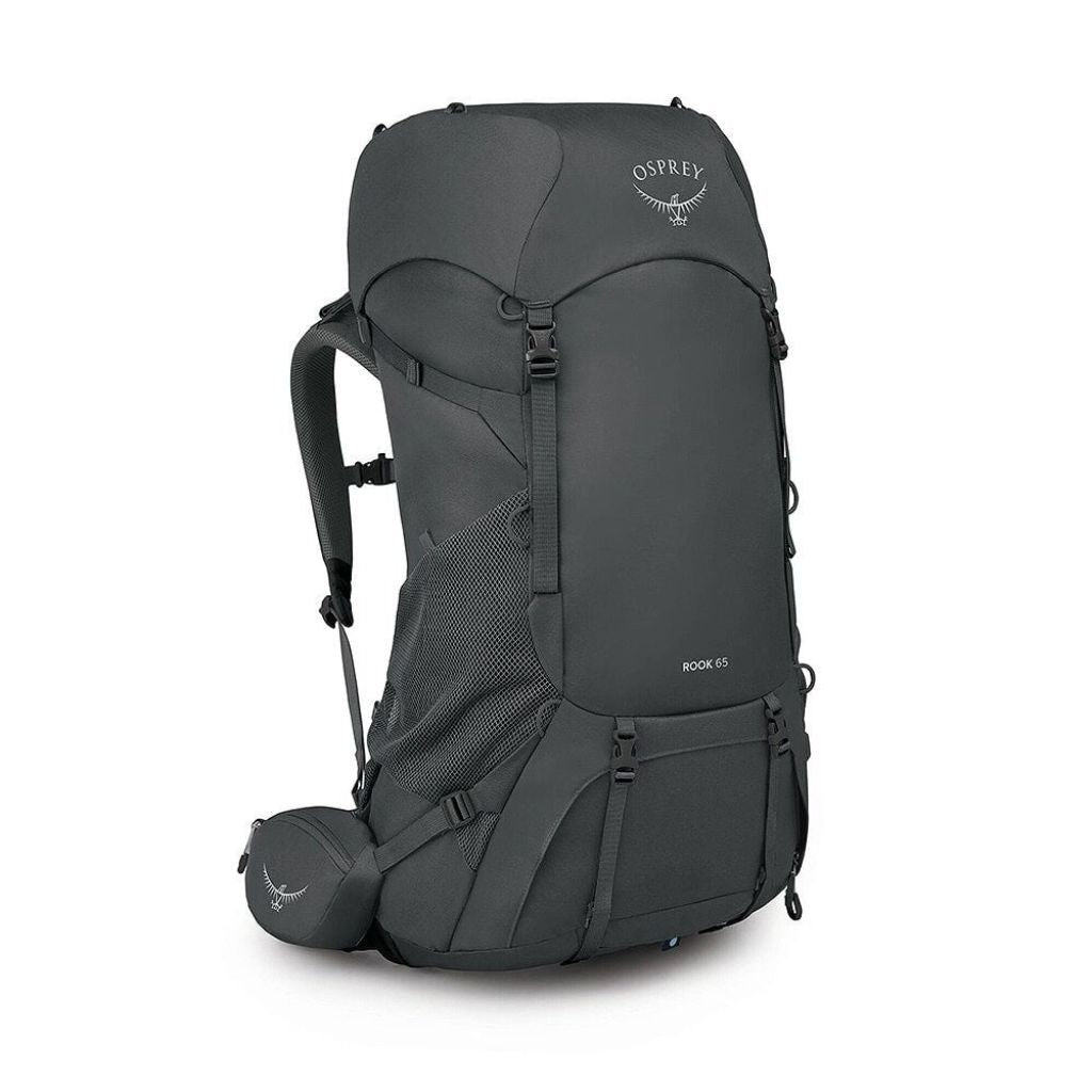 Gray Osprey backpack on a white background