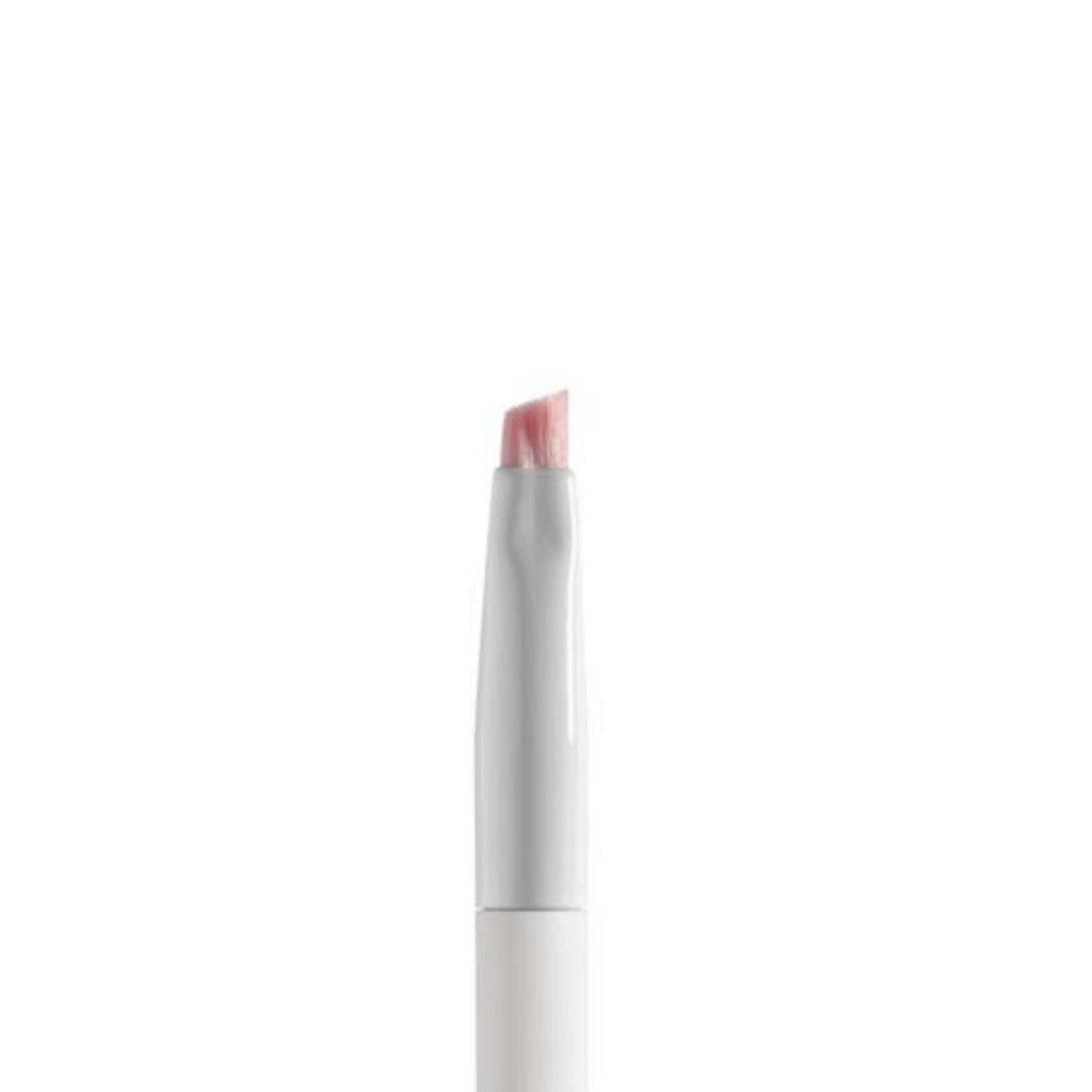 Lipstick with silver casing on a white background