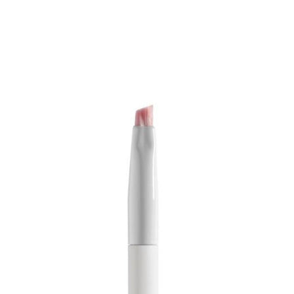 Lipstick with silver casing on a white background
