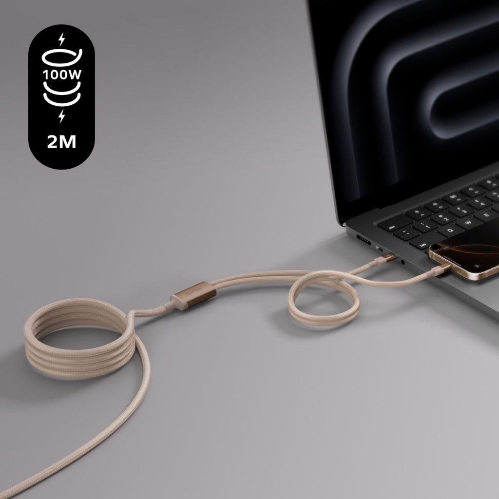 Momax Mag Link 100W USB-C To Dual USB-C Magnetic Cable 2M