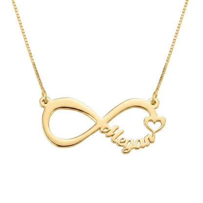 Infinity Small Heart Design Name Necklace