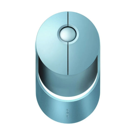 Blue cylindrical object with a circular top on a white background