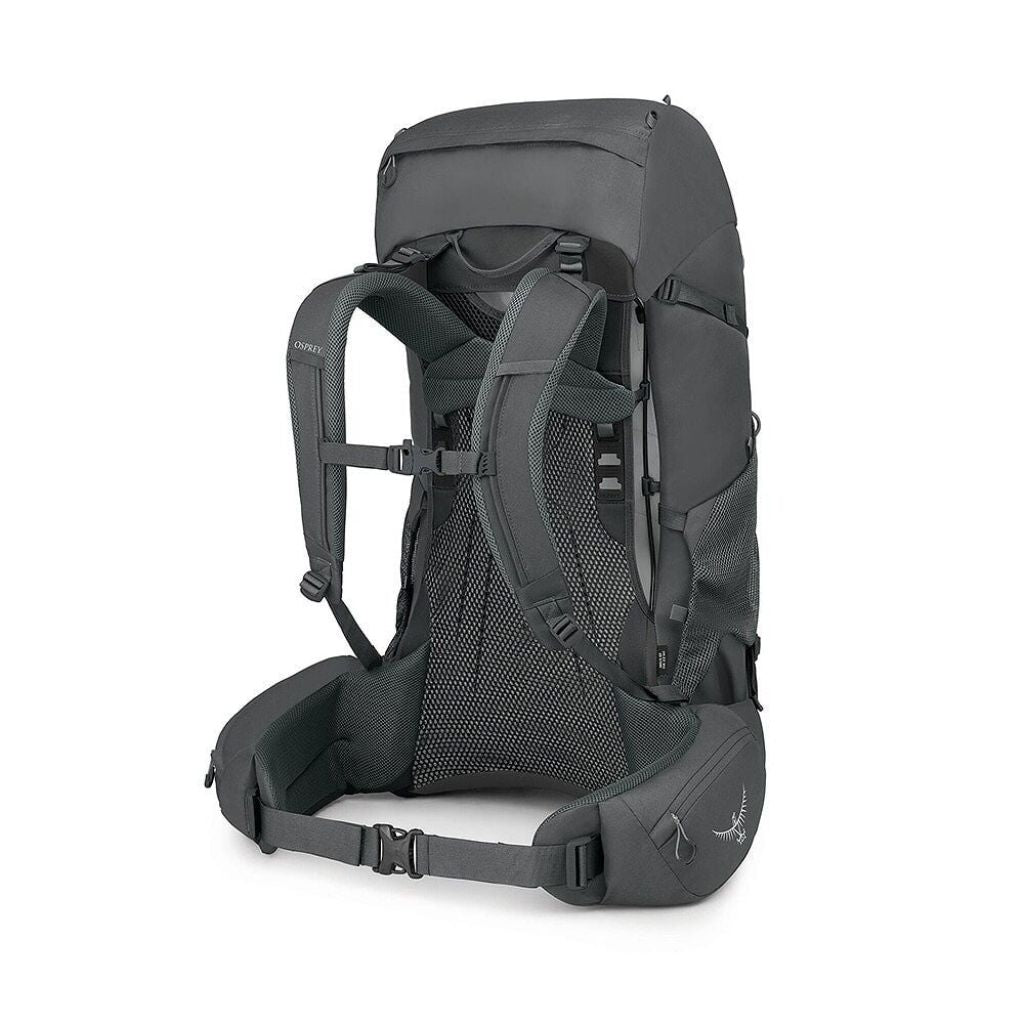 Gray backpack on a white background