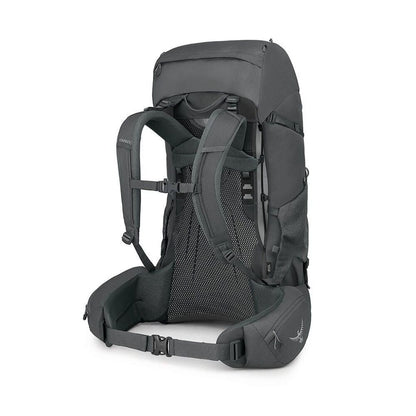 Gray backpack on a white background