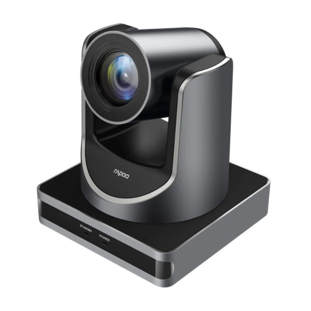 Black video conference camera with 'Nipoo' branding on a white background