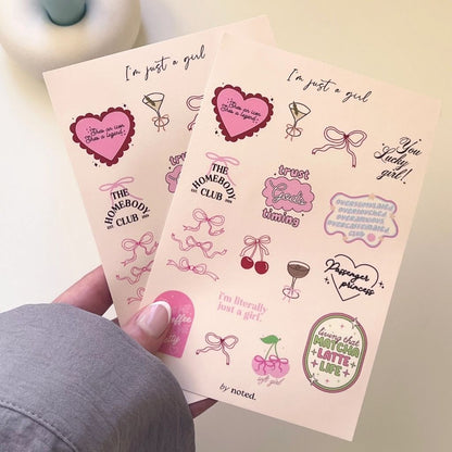 Noted Girl Essentials Set – Greeting Card, Sticker Sheet, Memo Pad & Notebook