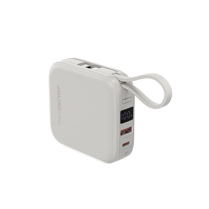 At Thunder Go 10000 mAh Power Bank With Built-In 2 Usb-C Cables