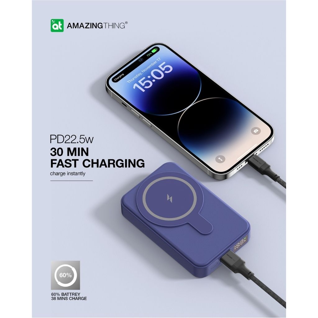At Thunder Pro Mag Pd 10000 mAh Power Bank With Holder