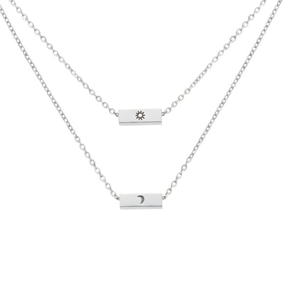 Customised Initial Bar Necklace Set