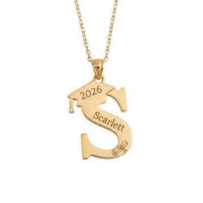 Custom Graduation Initial Necklace