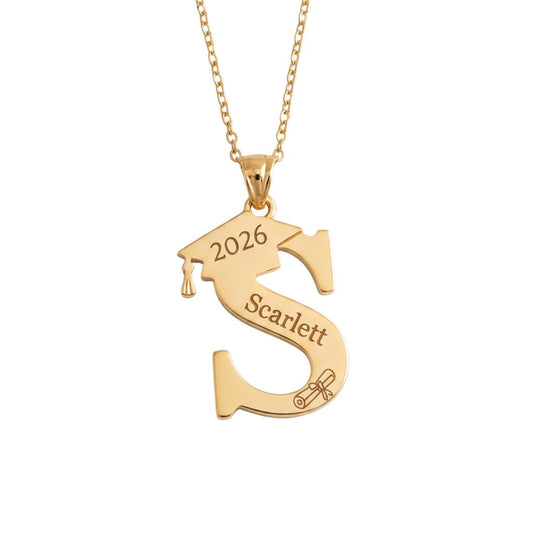 Custom Graduation Initial Necklace