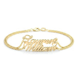 Two Name Bracelet with Heart