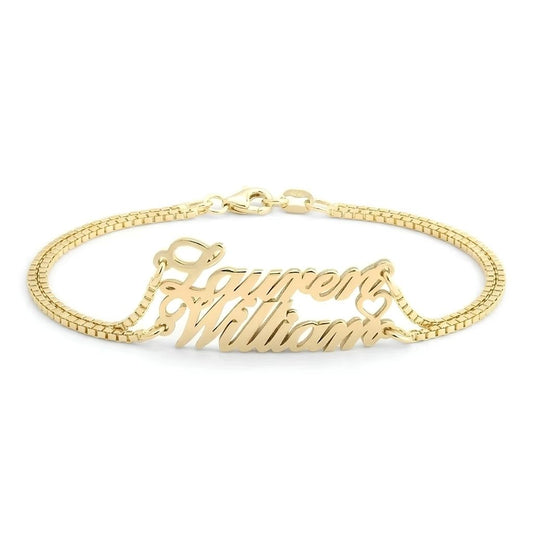 Two Name Bracelet with Heart