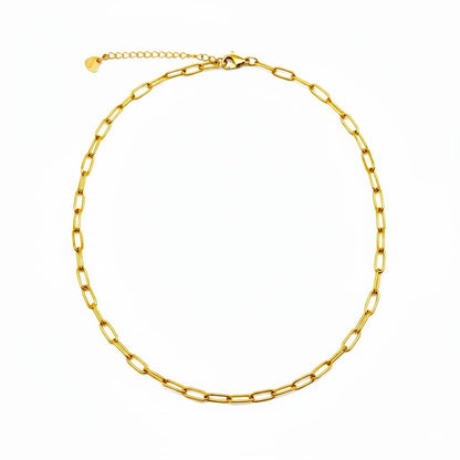 Gold Paper Clip Chain Necklace