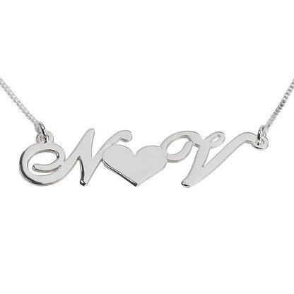 Custom Initials With Heart Necklace