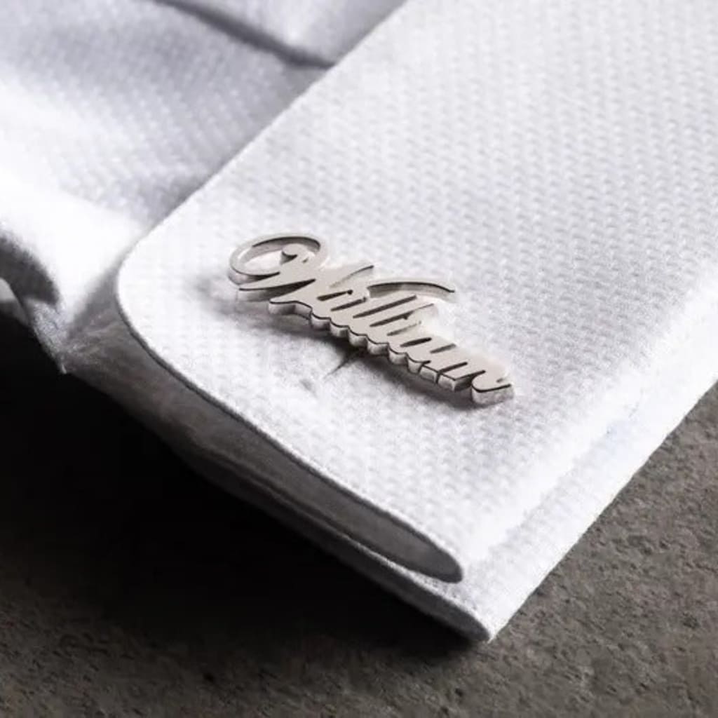 Personalized English Name Cufflinks 