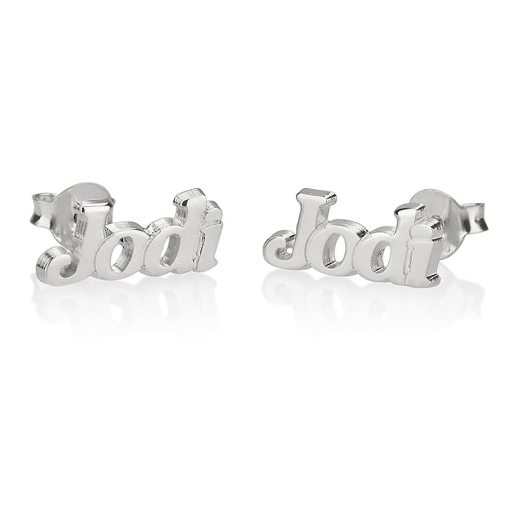 Silver 'Joey' earrings on a white background