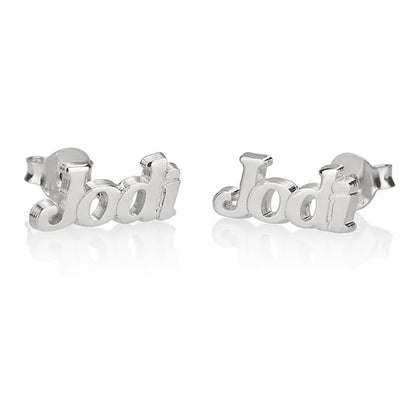 Silver 'Joey' earrings on a white background
