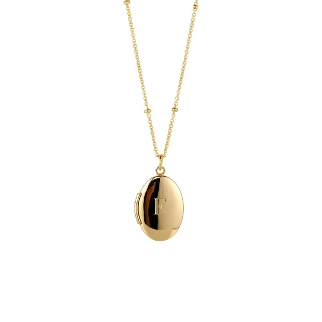 Elegant Oval Initial Pendant Necklace