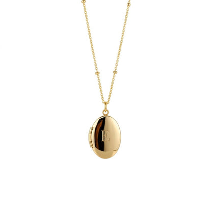 Elegant Oval Initial Pendant Necklace
