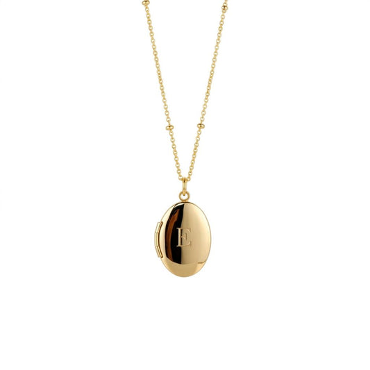 Elegant Oval Initial Pendant Necklace