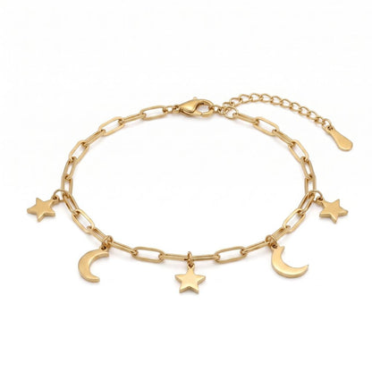 Celestial Moon and Stars Bracelet