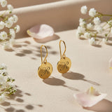 Engraved Initial Drop Earrings
