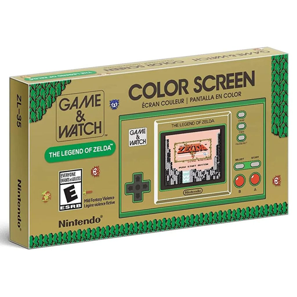 Nintendo Game & Watch packaging for 'The Legend of Zelda' on a white background