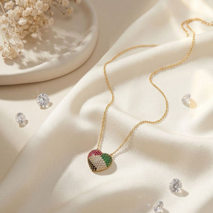 UAE Flag Heart Necklace
