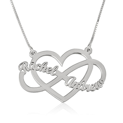 Infinity & Heart Combo Two Names Necklace