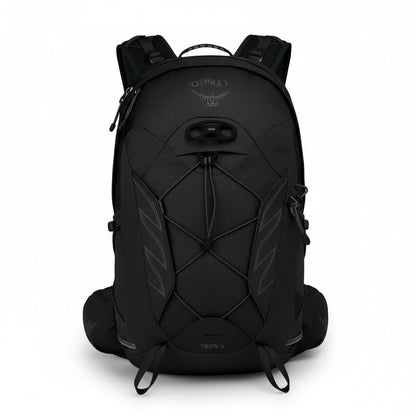 Black backpack on a white background