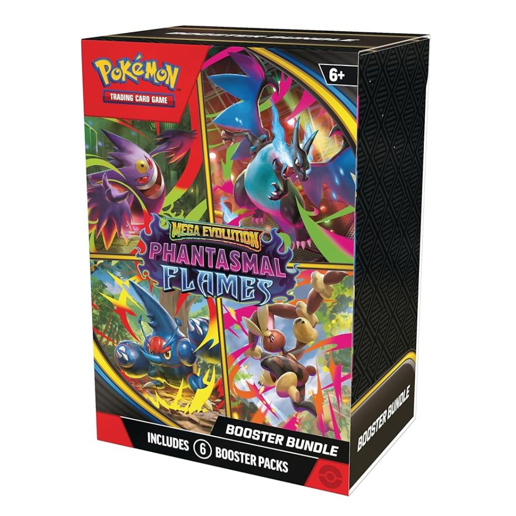 Pokémon TCG: Mega Evolution—Phantasmal Flames Booster Bundle box with white background