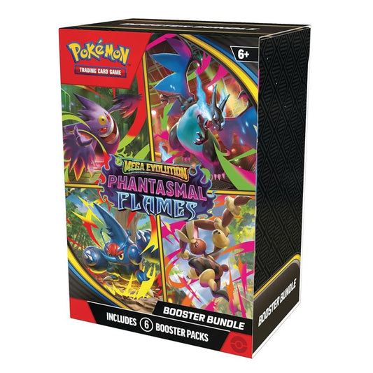 Pokémon TCG: Mega Evolution—Phantasmal Flames Booster Bundle box with white background