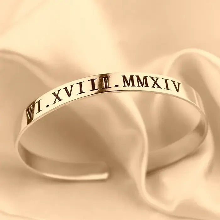 Roman Numeral Cuff Bangle