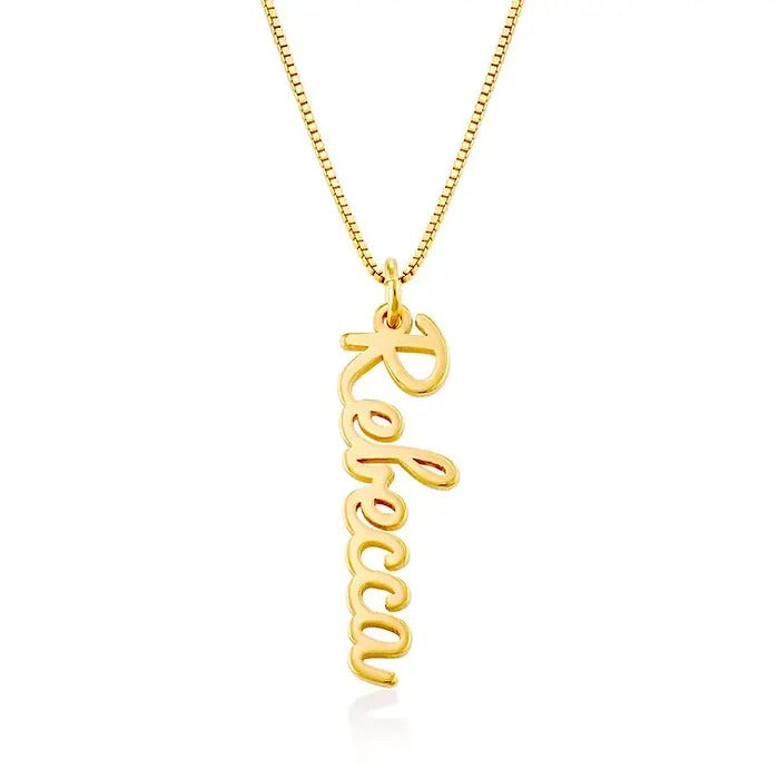 Stylish Font Vertical Name Necklace