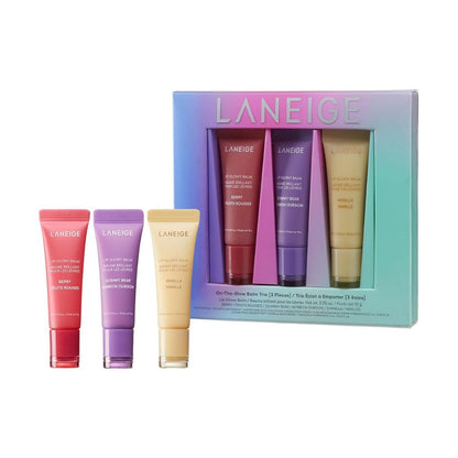 Set of Laneige skincare products in a box on a white background
