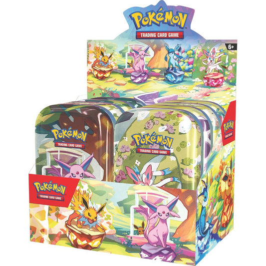 Pokémon trading card game packaging with various Pokémon characters on a white background
