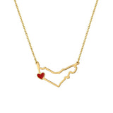 UAE Map With Red Heart Necklace