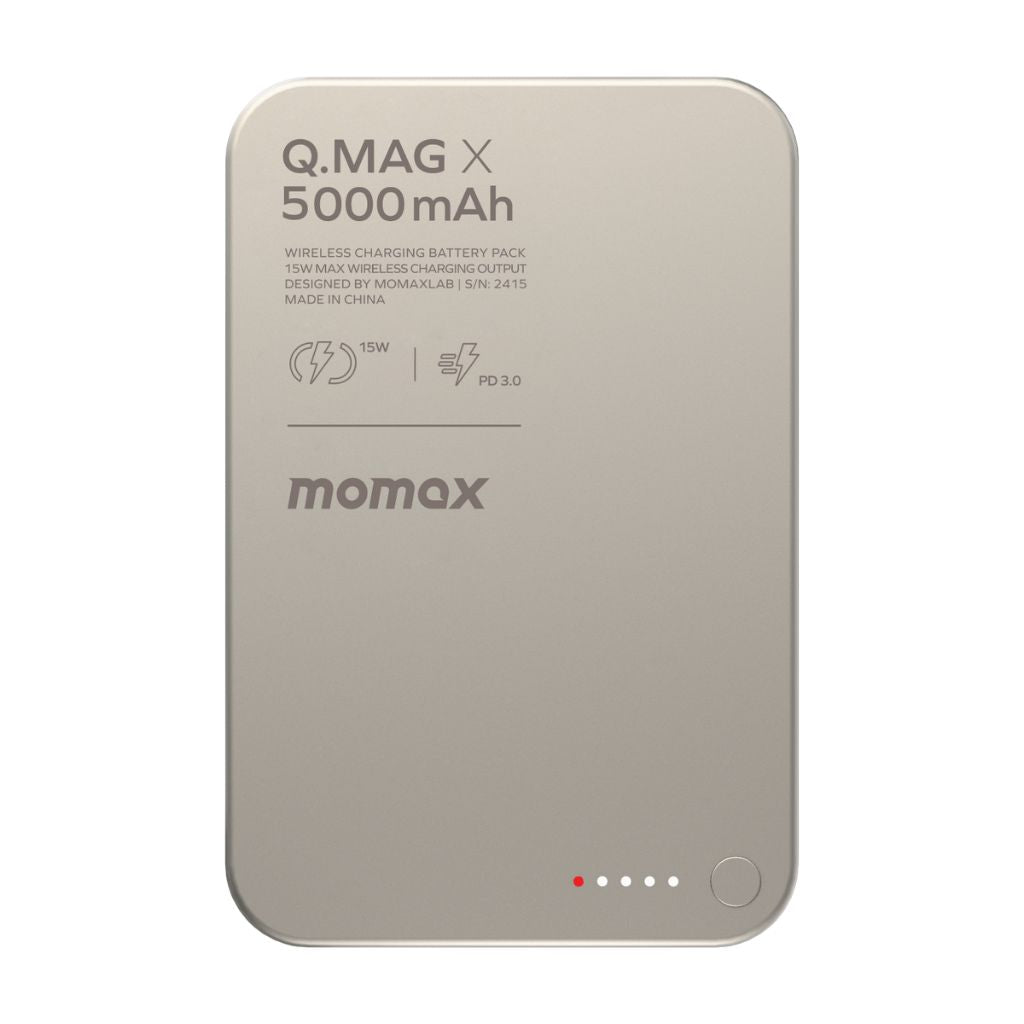 Momax Q.Mag X 5000 mAh Gen2 15W Ultra Slim Magsafe Wireless Power Bank