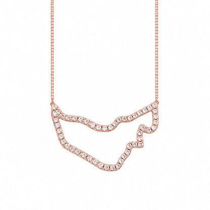UAE Zirconia Map Necklace