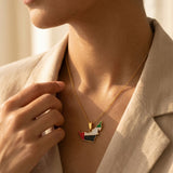UAE Flag Map Necklace