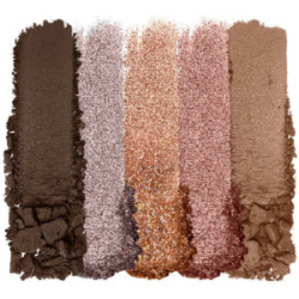 Set of five brown color swatches on a white background