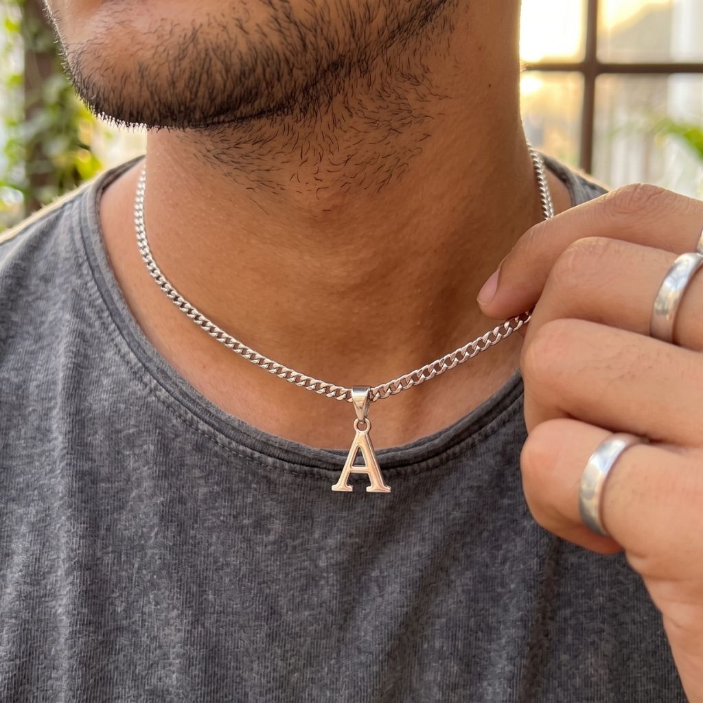 Chunky Chain Initial Pendant Necklace