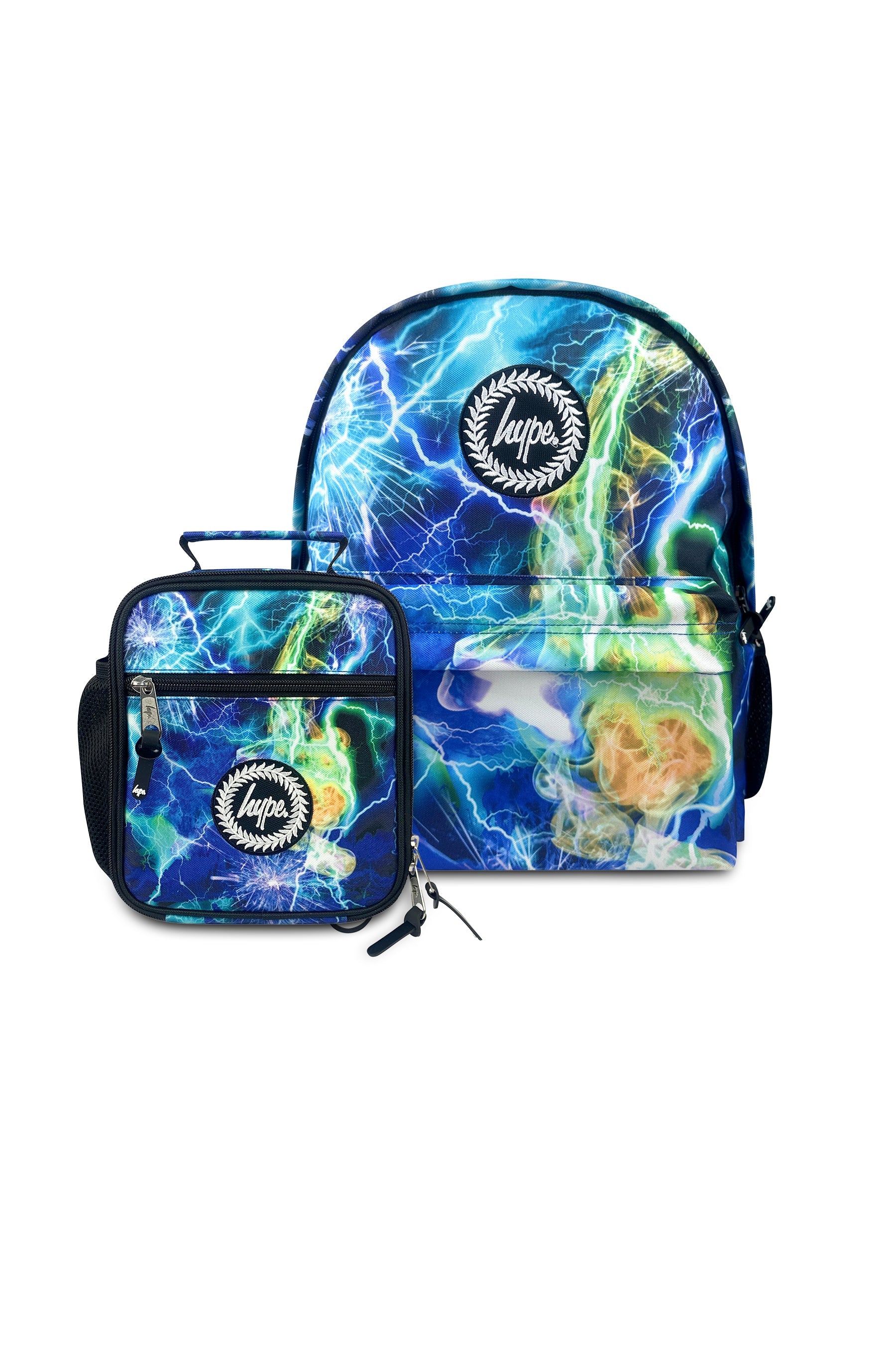 2-in-1 School Set - Multi Lightning Storm Backpack and Lunch Bag
