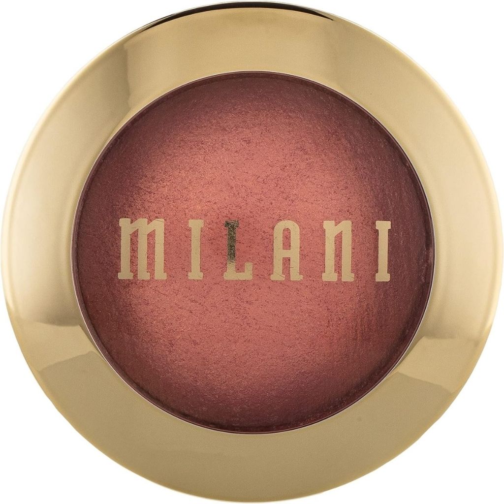 MILANI blush in a gold case on a white background