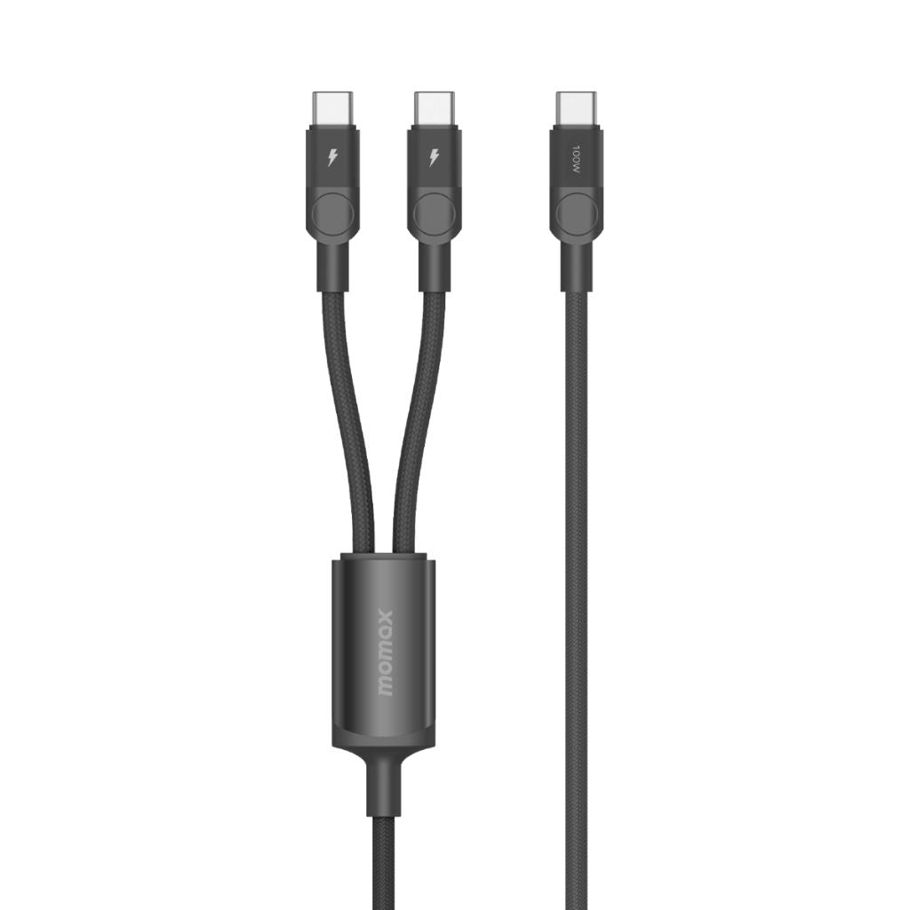 Momax Mag Link 100W USB-C To Dual USB-C Magnetic Cable 2M