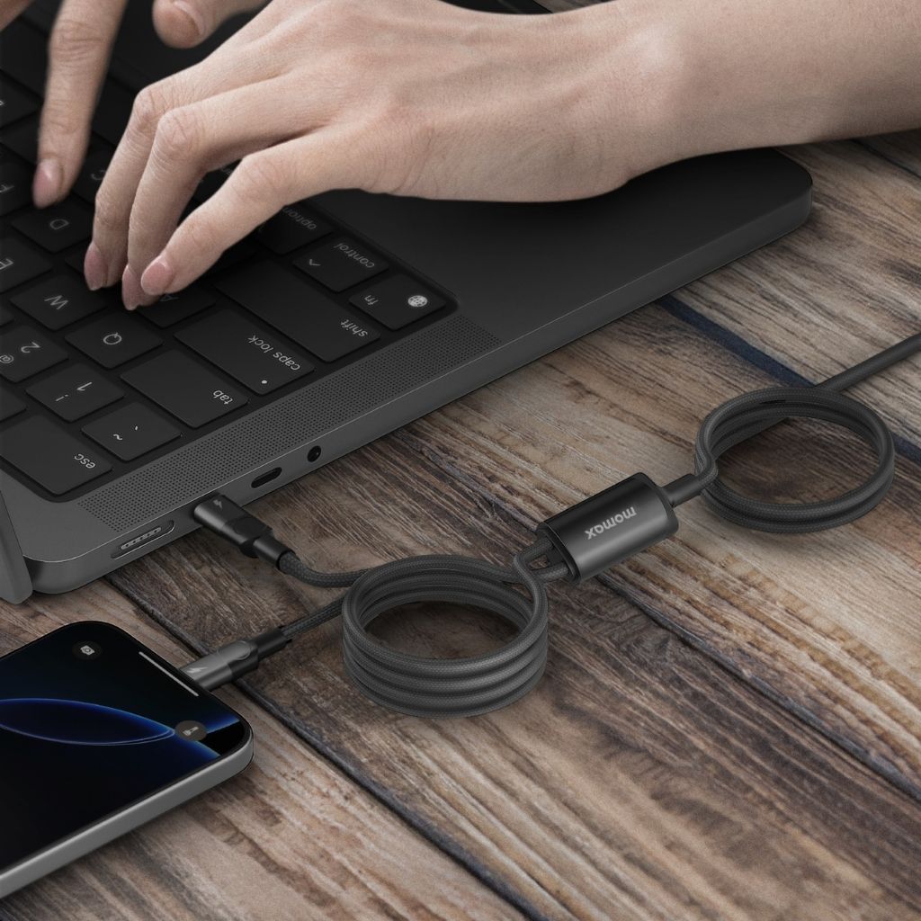 Momax Mag Link 100W USB-C To Dual USB-C Magnetic Cable 2M