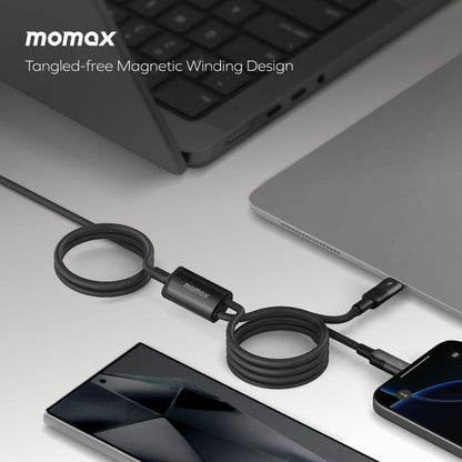 Momax Mag Link 100W USB-C To Dual USB-C Magnetic Cable 2M