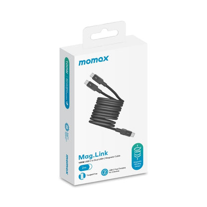Momax Mag Link 100W USB-C To Dual USB-C Magnetic Cable 2M
