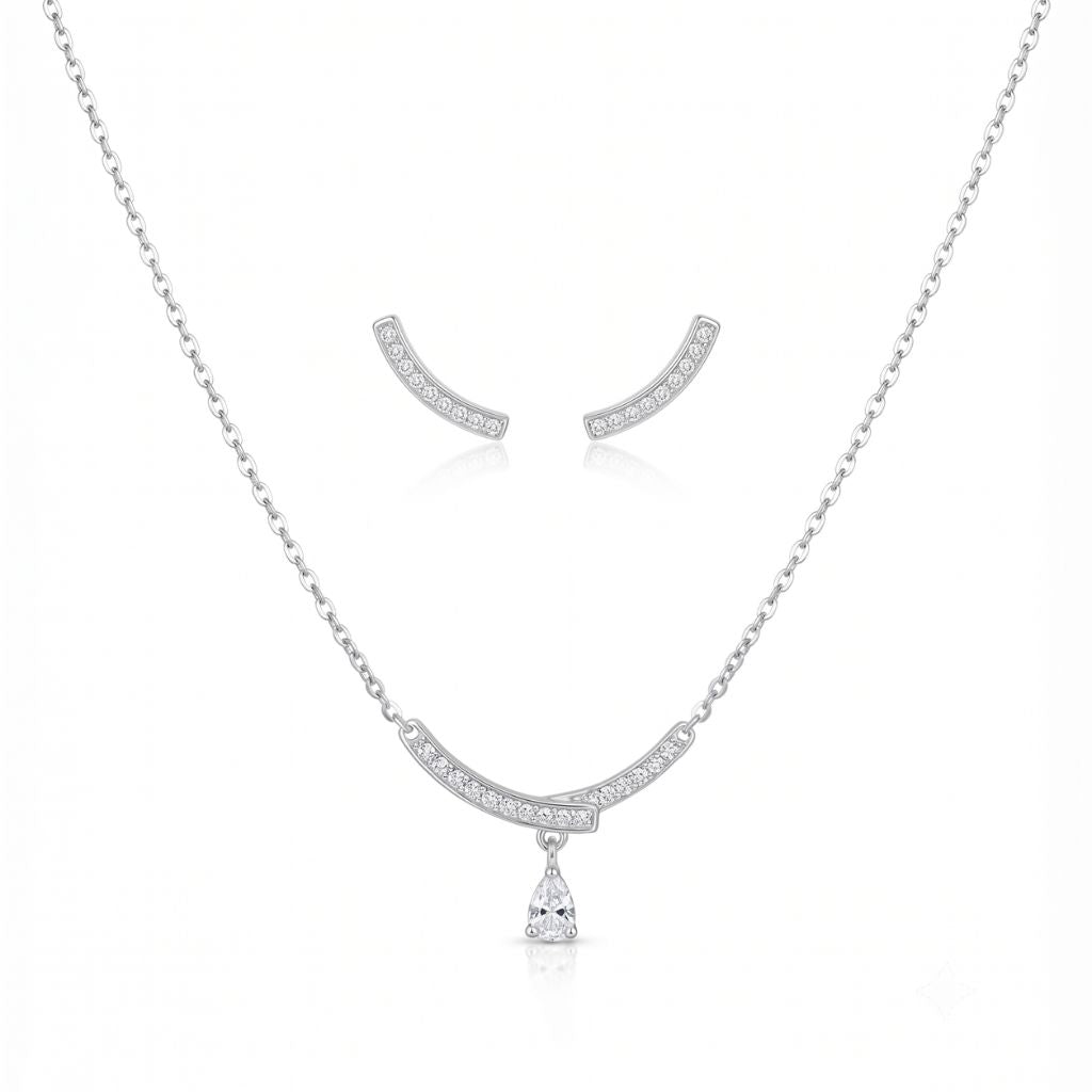 Aurora Crystal Necklace & Earrings Set